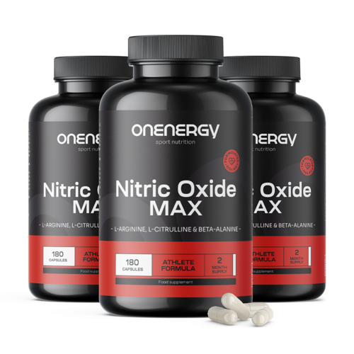 3x Nitric Oxide Max – комплекс с аргинин, цитрулин и бета-аланин, общо 540 капсули