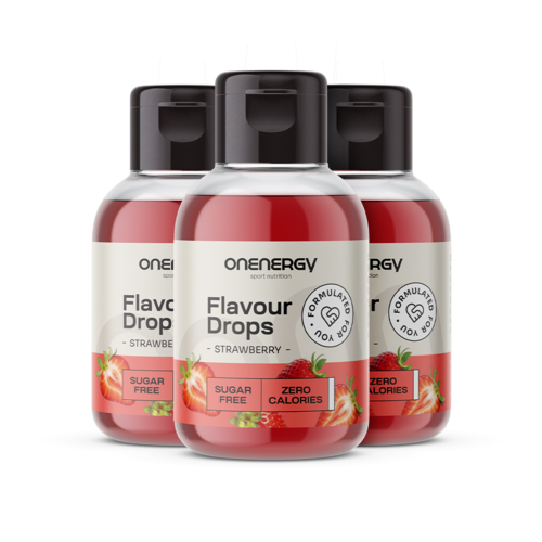 3x Flavour Drops капки с подсладител – ягода, общо 150 мл