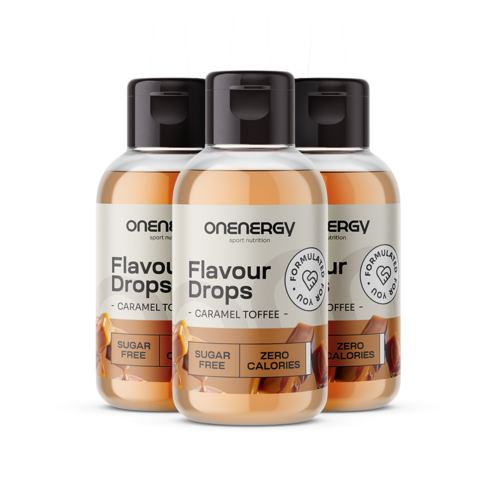 3x Flavour Drops капки с подсладител – тофи карамел, общо 150 мл